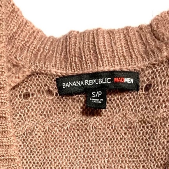 New Banana Republic Peach Lightweight Cable Knit Cardigan Sweater Sz Small - Picture 9 of 14